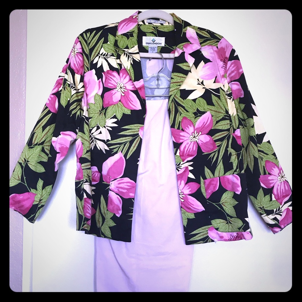 Erin London Floral Collared Cardigan